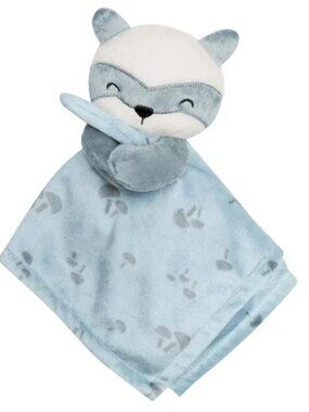 New Plush Gerber Sleepy Blue Raccoon Baby Security Blanket Lovey Nunu NWT